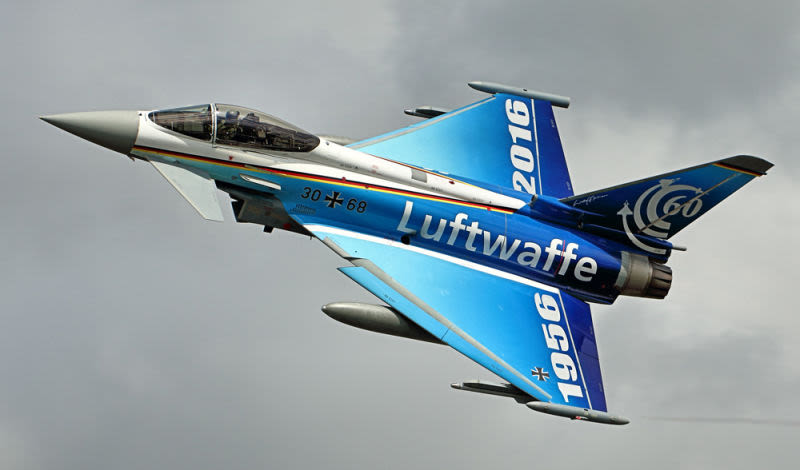 A commemorative Luftwaffe Typhoon performers at Royal International Air Tattoo in 2016 (Tim Felce)